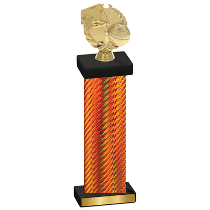 Single Orange Carbon Fiber Basketball Trophy