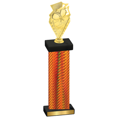 Single Orange Carbon Fiber Pickleball Trophy