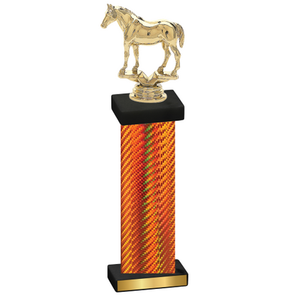 Single Orange Carbon Fiber Horses Trophy