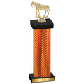 Single Orange Carbon Fiber Horses Trophy