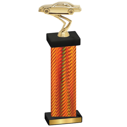 Single Orange Carbon Fiber Cars Trophy