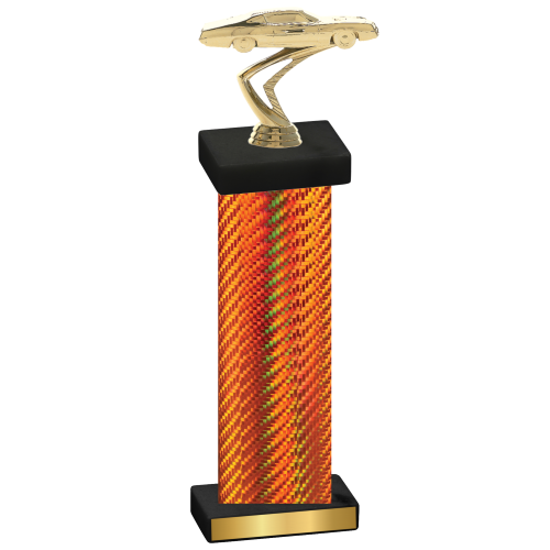 Single Orange Carbon Fiber Cars Trophy