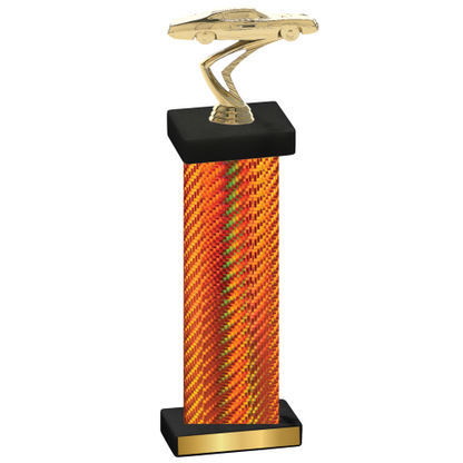 Single Orange Carbon Fiber Cars Trophy