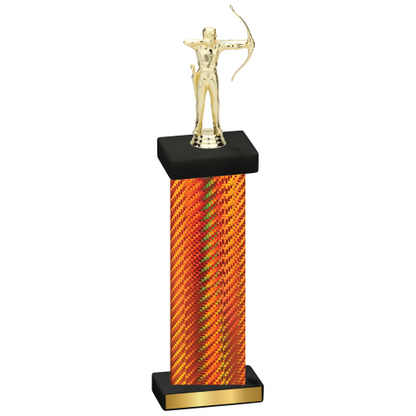 Single Orange Carbon Fiber Archery Trophy