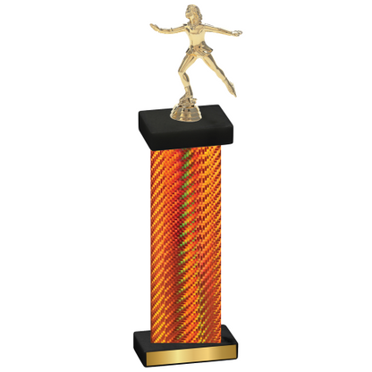 Single Orange Carbon Fiber Skater Trophy