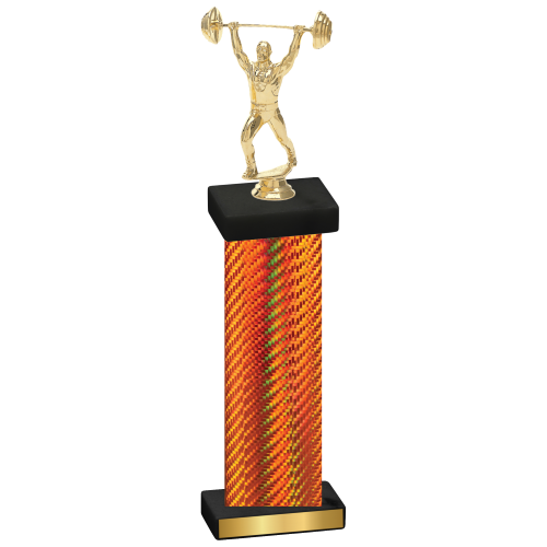 Single Orange Carbon Fiber Weights Trophy