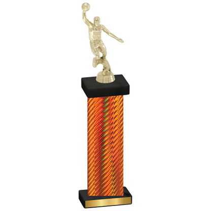 Single Orange Carbon Fiber Basketball Trophy