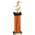 Single Orange Carbon Fiber Flag Football Trophy