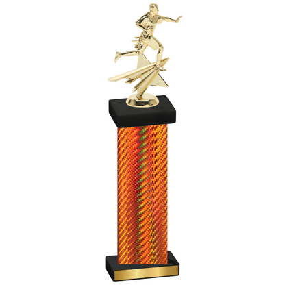 Single Orange Carbon Fiber Flag Football Trophy