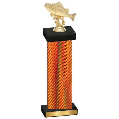 Single Orange Carbon Fiber Fishing Trophy