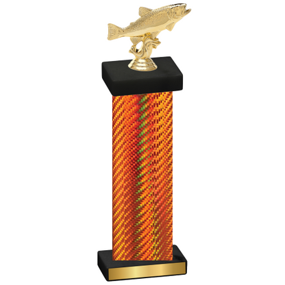 Single Orange Carbon Fiber Fishing Trophy