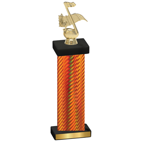 Single Orange Carbon Fiber Music Trophy