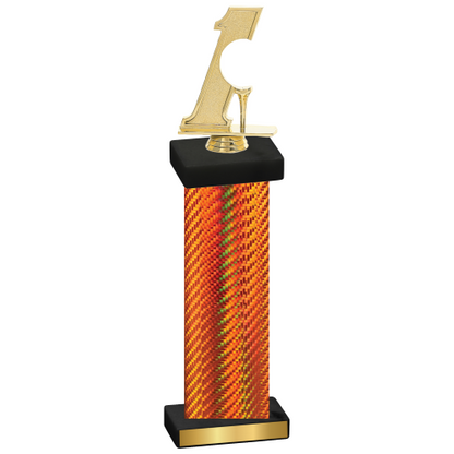 Single Orange Carbon Fiber Golf Trophy