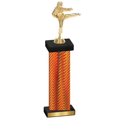 Single Orange Carbon Fiber Karate Trophy