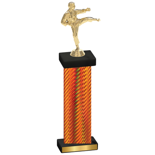 Single Orange Carbon Fiber Karate Trophy