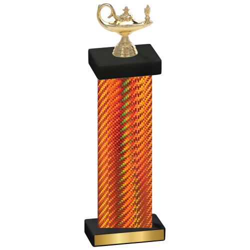 Single Orange Carbon Fiber Academics Trophy