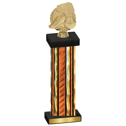 Single Orange Glacier Soccer Trophy