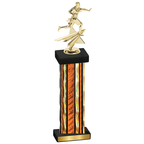 Single Orange Glacier Flag Football Trophy