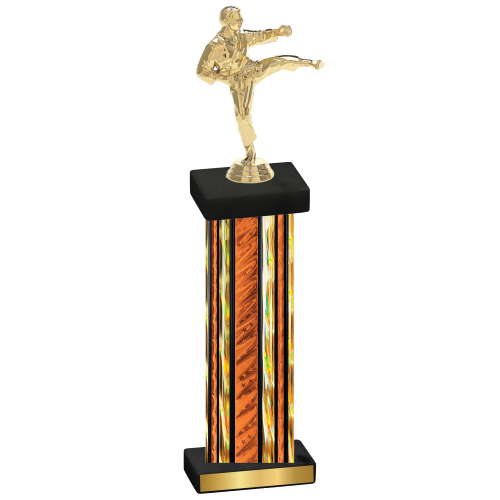 Single Orange Glacier Karate Trophy