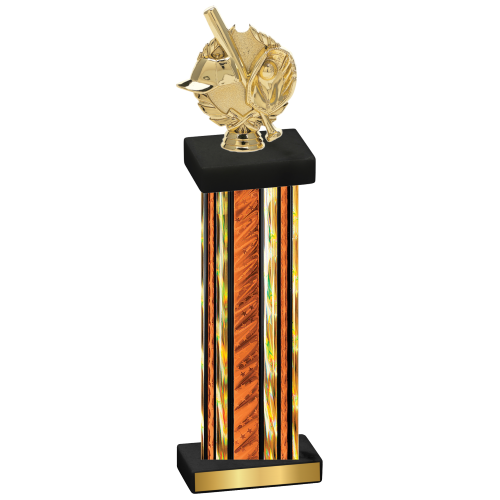 Single Orange Glacier Baseball Trophy