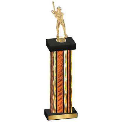 Single Orange Glacier Baseball Trophy