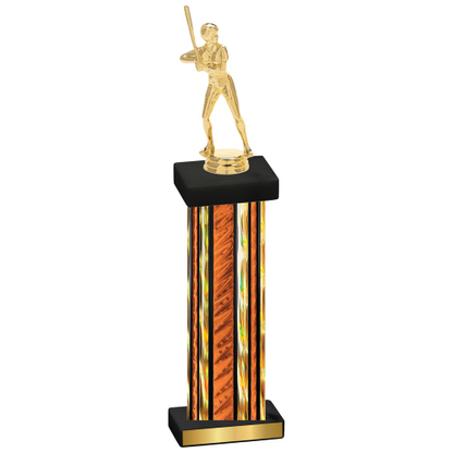 Single Orange Glacier Softball Trophy