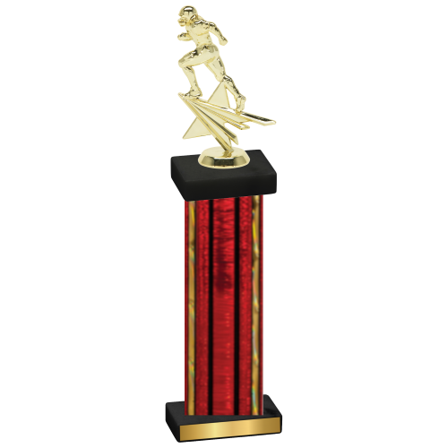 Single Red Glacier Football Trophy