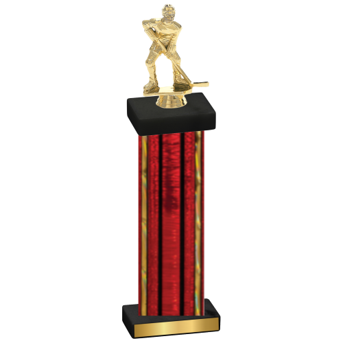 Single Red Glacier Hockey Trophy