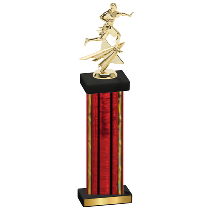 Single Red Glacier Flag Football Trophy