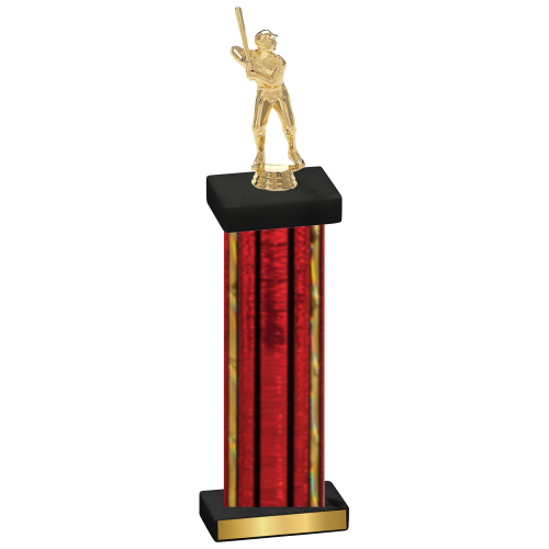 Single Red Glacier Baseball Trophy