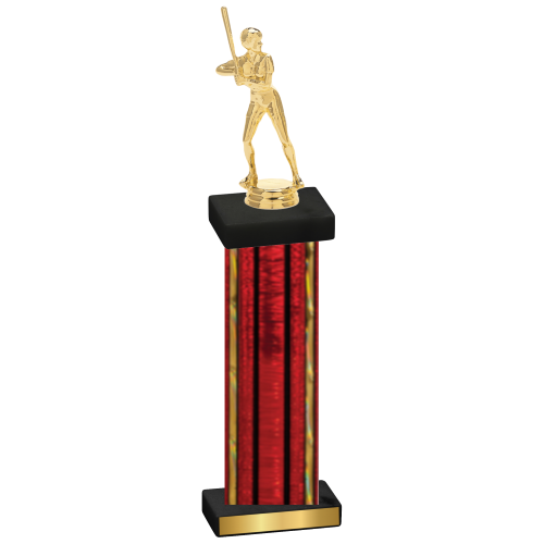 Single Red Glacier Softball Trophy