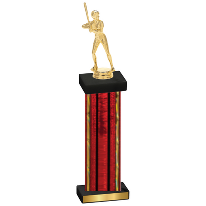 Single Red Glacier Softball Trophy