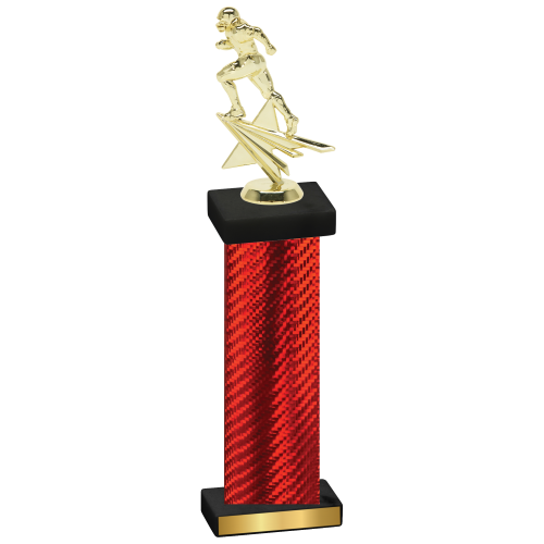 Single Red Carbon Fiber Football Trophy