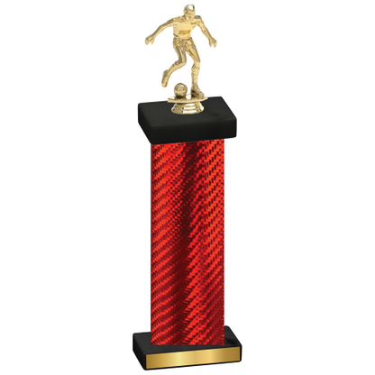 Single Red Carbon Fiber Soccer Trophy