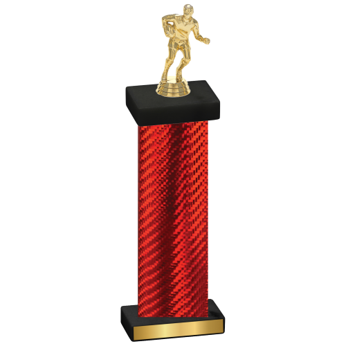 Single Red Carbon Fiber Rugby Trophy