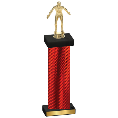 Single Red Carbon Fiber Wrestling Trophy