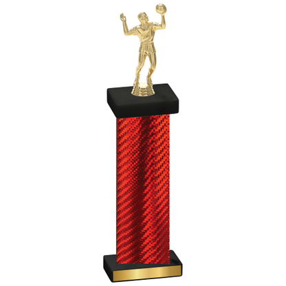 Single Red Carbon Fiber Volleyball Trophy