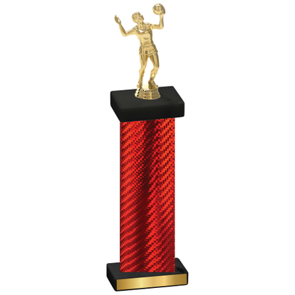 Single Red Carbon Fiber Volleyball Trophy