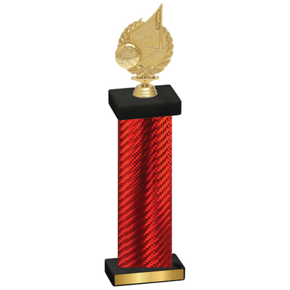 Single Red Carbon Fiber Volleyball Trophy