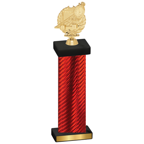 Single Red Carbon Fiber Swimming Trophy