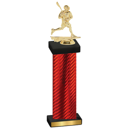 Single Red Carbon Fiber Lacrosse Trophy