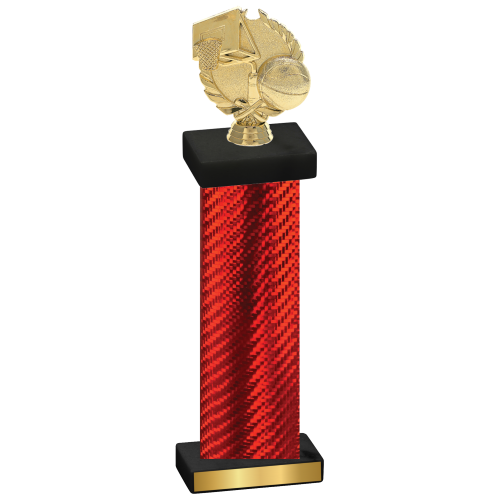 Single Red Carbon Fiber Basketball Trophy