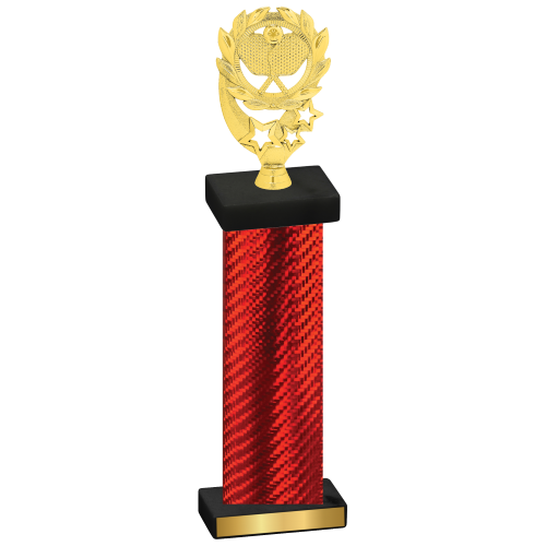 Single Red Carbon Fiber Pickleball Trophy