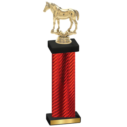 Single Red Carbon Fiber Horses Trophy