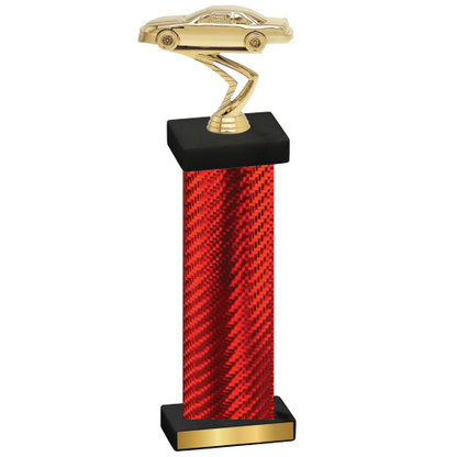 Single Red Carbon Fiber Cars Trophy