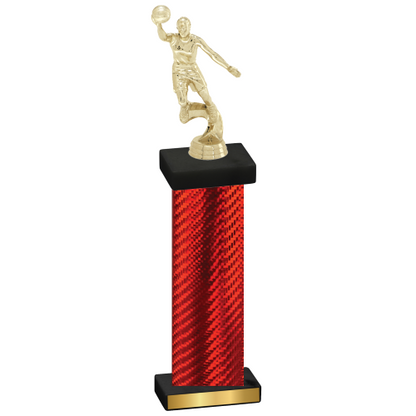 Single Red Carbon Fiber Basketball Trophy