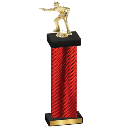 Single Red Carbon Fiber Shooter Trophy