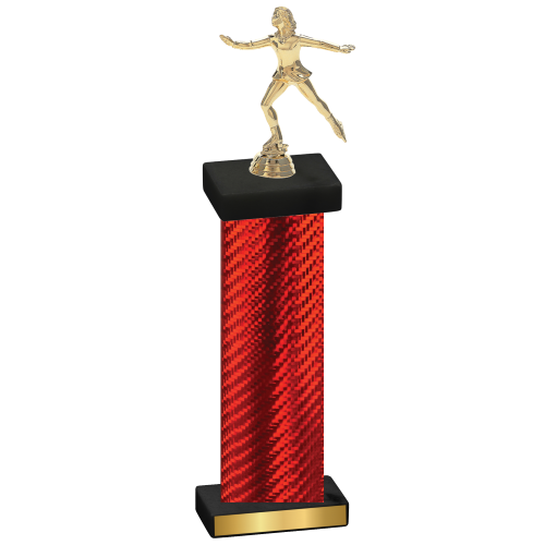 Single Red Carbon Fiber Skater Trophy