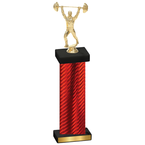 Single Red Carbon Fiber Weights Trophy