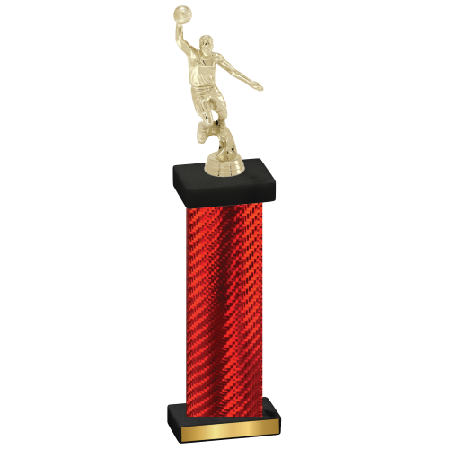 Single Red Carbon Fiber Basketball Trophy